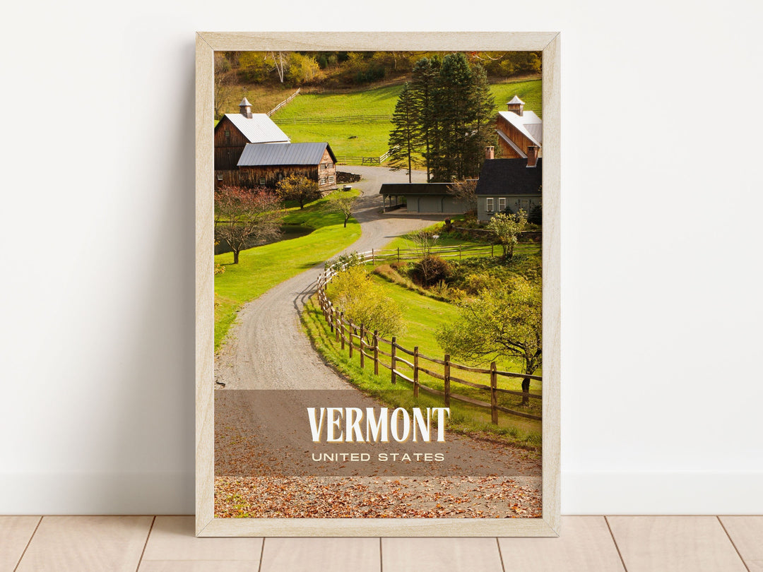 Vermont Retro Wall Art, California, USA