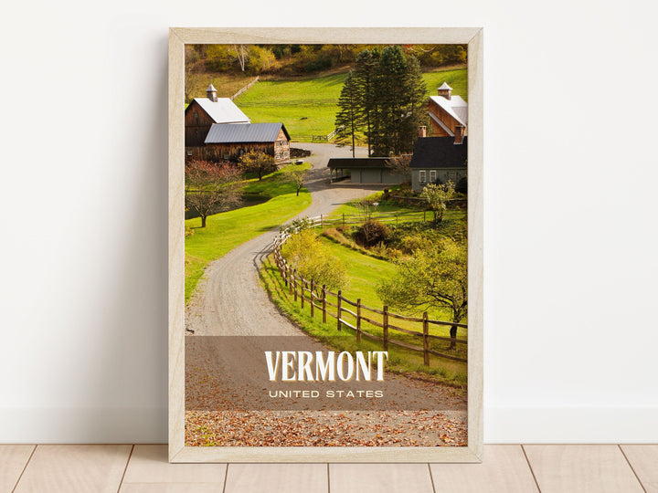 Vermont Retro Wall Art, California, USA