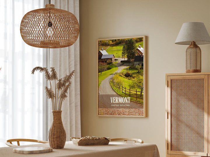 Vermont Retro Wall Art, California, USA