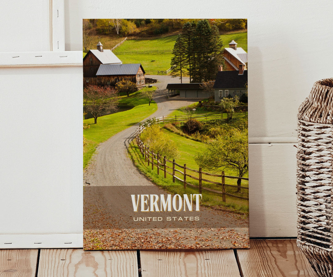 Vermont Retro Wall Art, California, USA