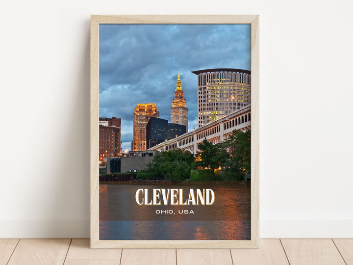 Cleveland Retro Wall Art, Ohio, USA