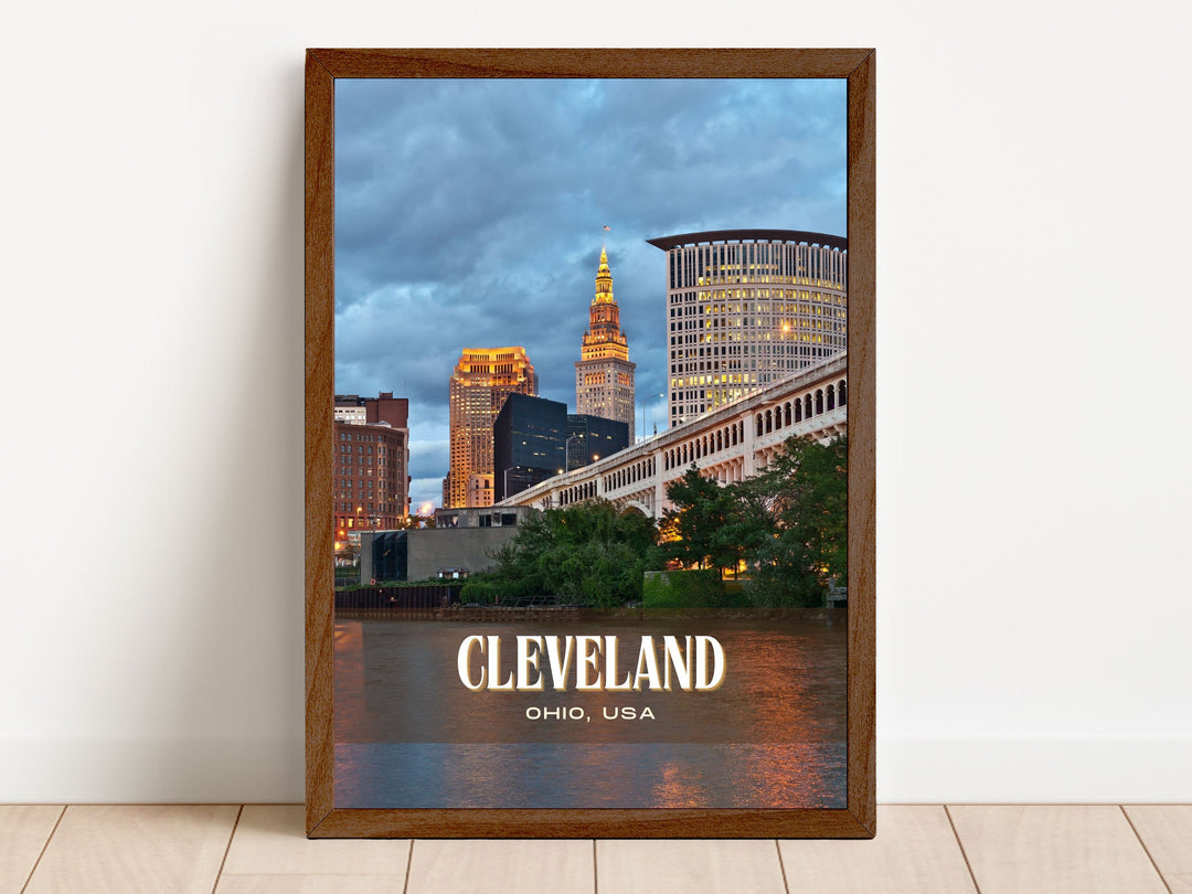 Cleveland Retro Wall Art, Ohio, USA