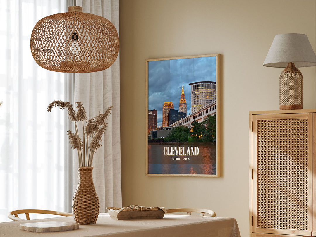 Cleveland Retro Wall Art, Ohio, USA