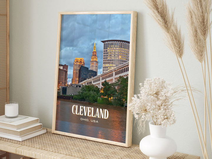 Cleveland Retro Wall Art, Ohio, USA