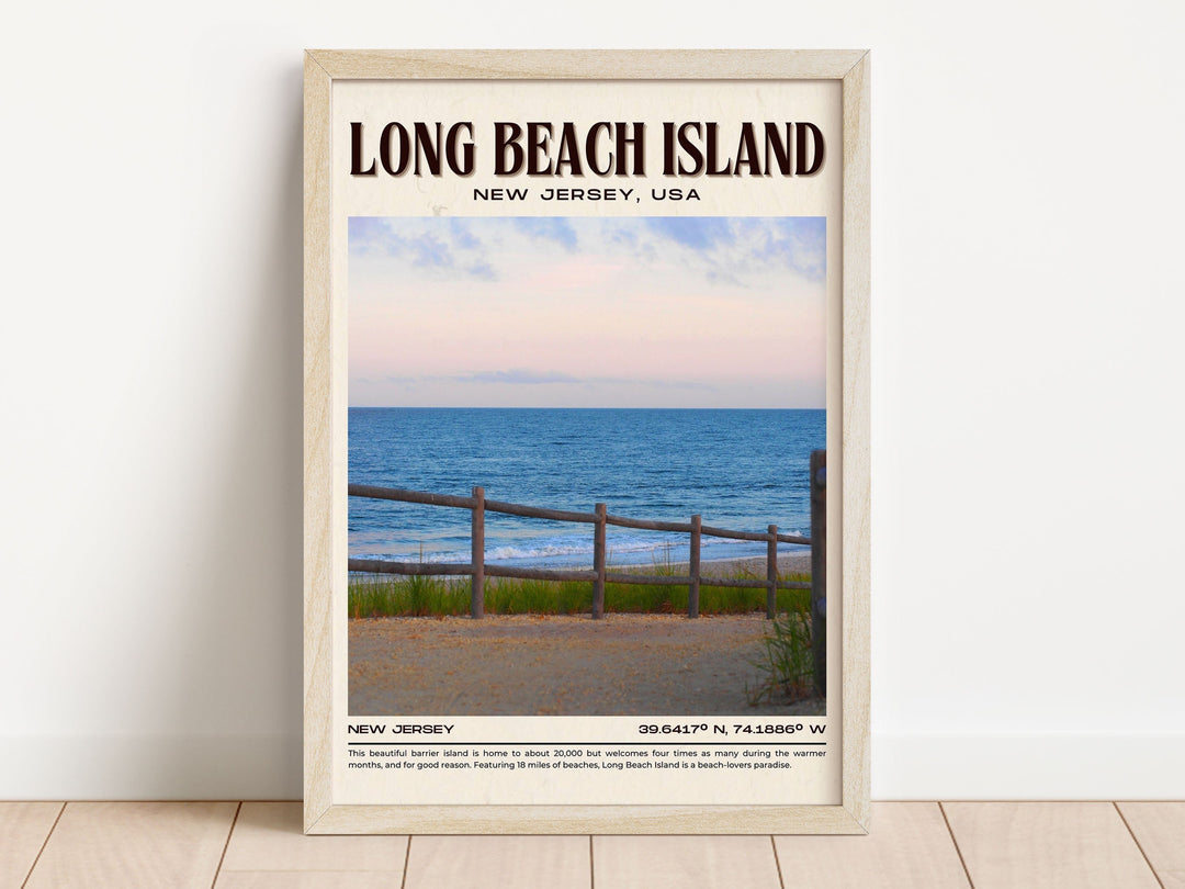 Long Beach Island Vintage Wall Art, New Jersey, USA