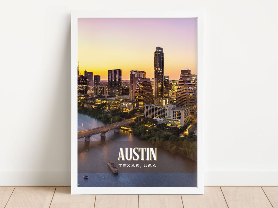 Austin Retro Wall Art, Texas, USA