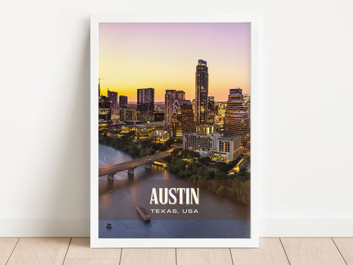 Austin Retro Wall Art, Texas, USA