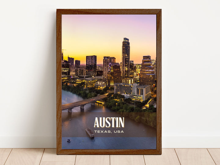 Austin Retro Wall Art, Texas, USA