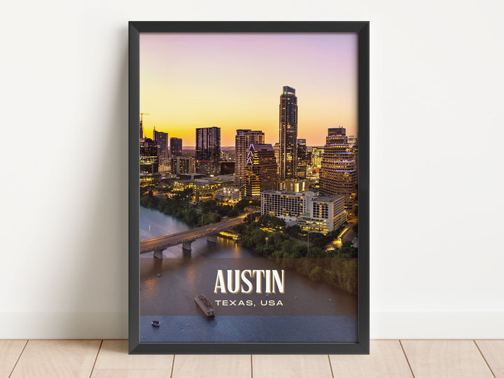 Austin Retro Wall Art, Texas, USA