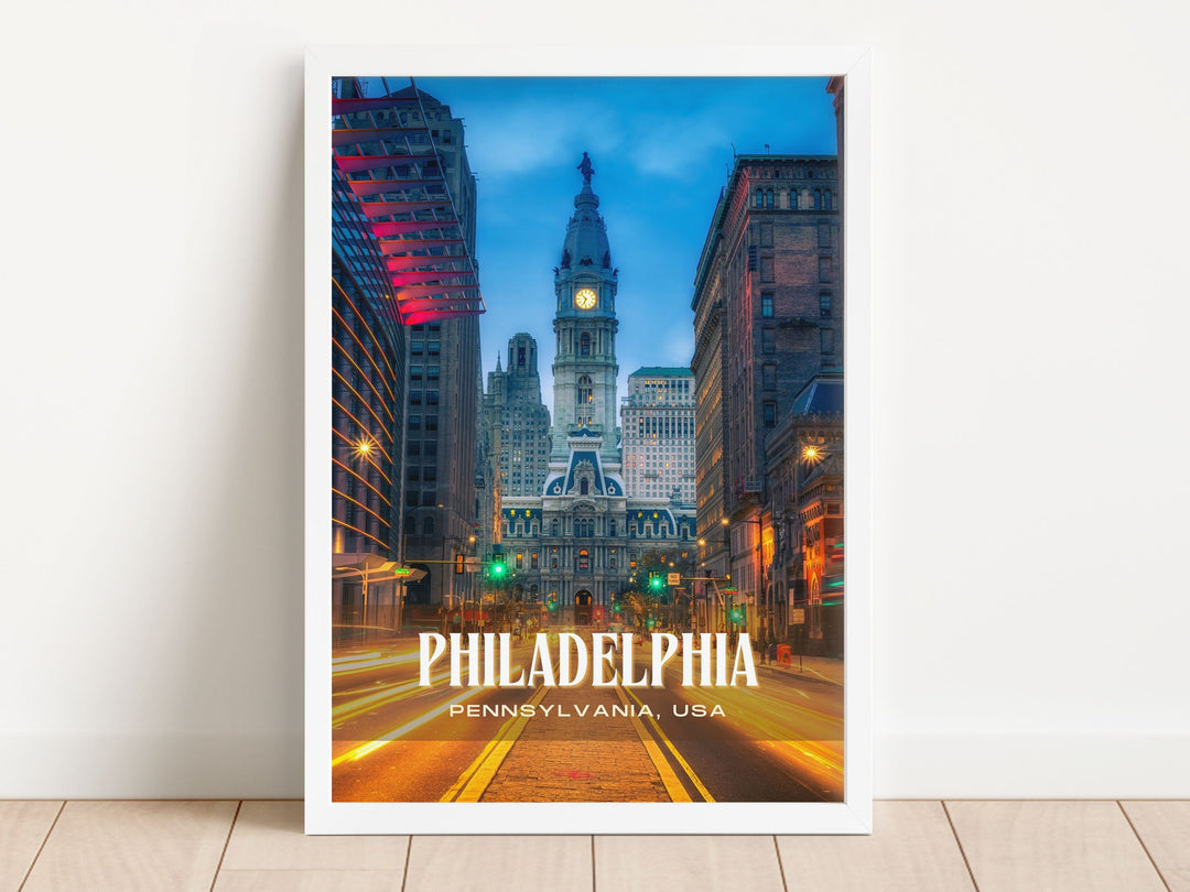 Philadelphia Retro Wall Art, Pennsylvania, USA