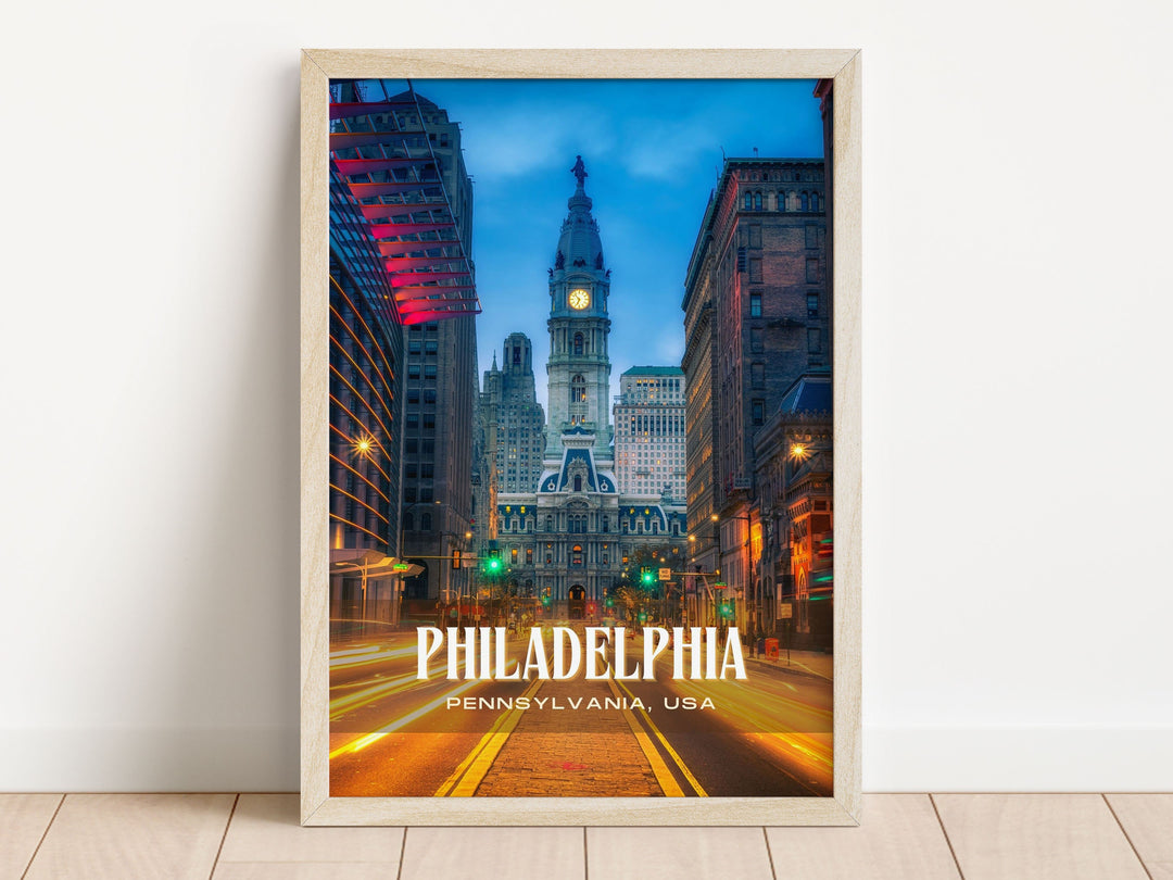 Philadelphia Retro Wall Art, Pennsylvania, USA
