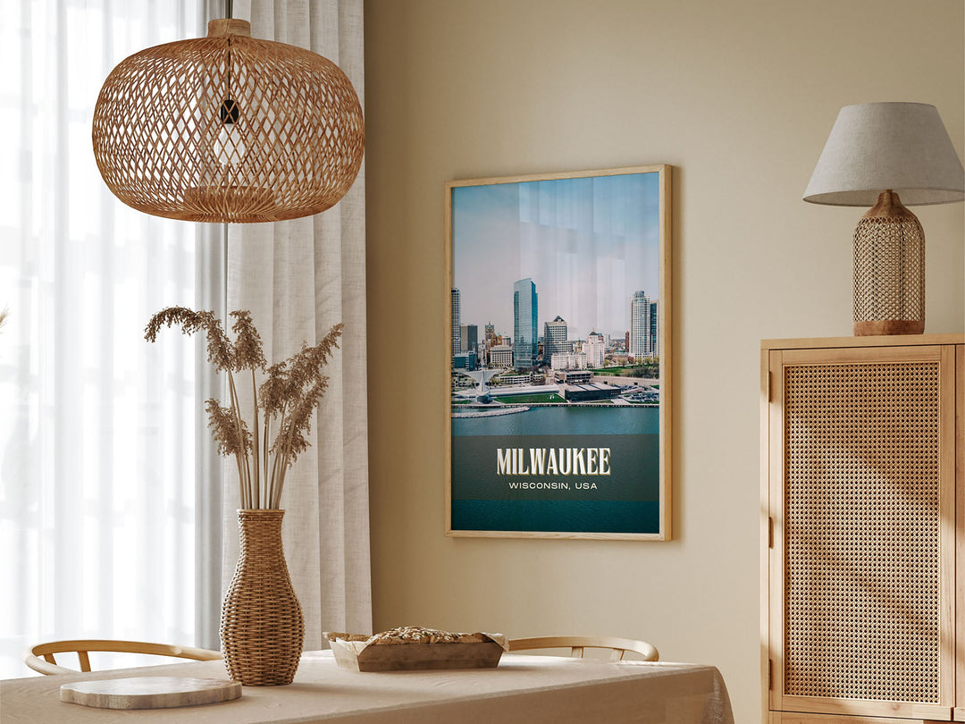 Milwaukee Retro Wall Art, Wisconsin, USA