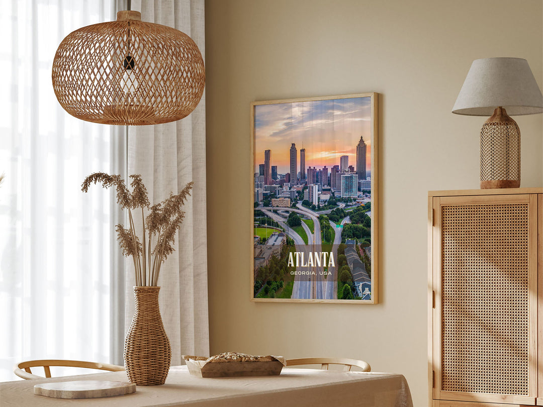Atlanta Retro Wall Art, Georgia, USA