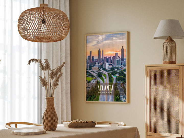 Atlanta Retro Wall Art, Georgia, USA