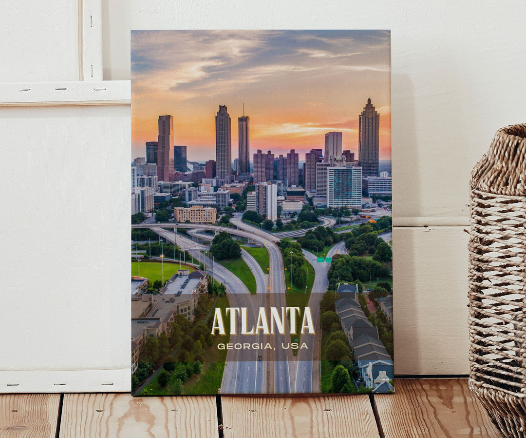 Atlanta Retro Wall Art, Georgia, USA
