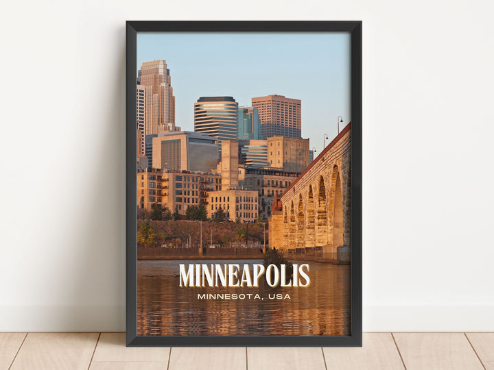 Minneapolis Retro Wall Art, Minnesota, USA