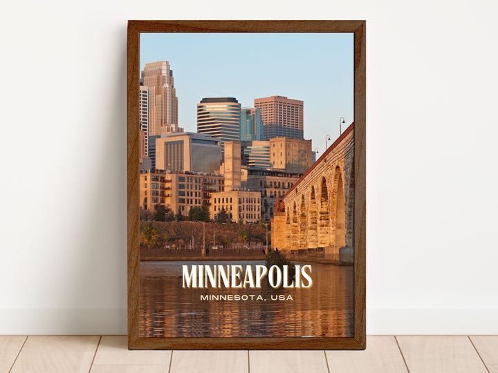 Minneapolis Retro Wall Art, Minnesota, USA