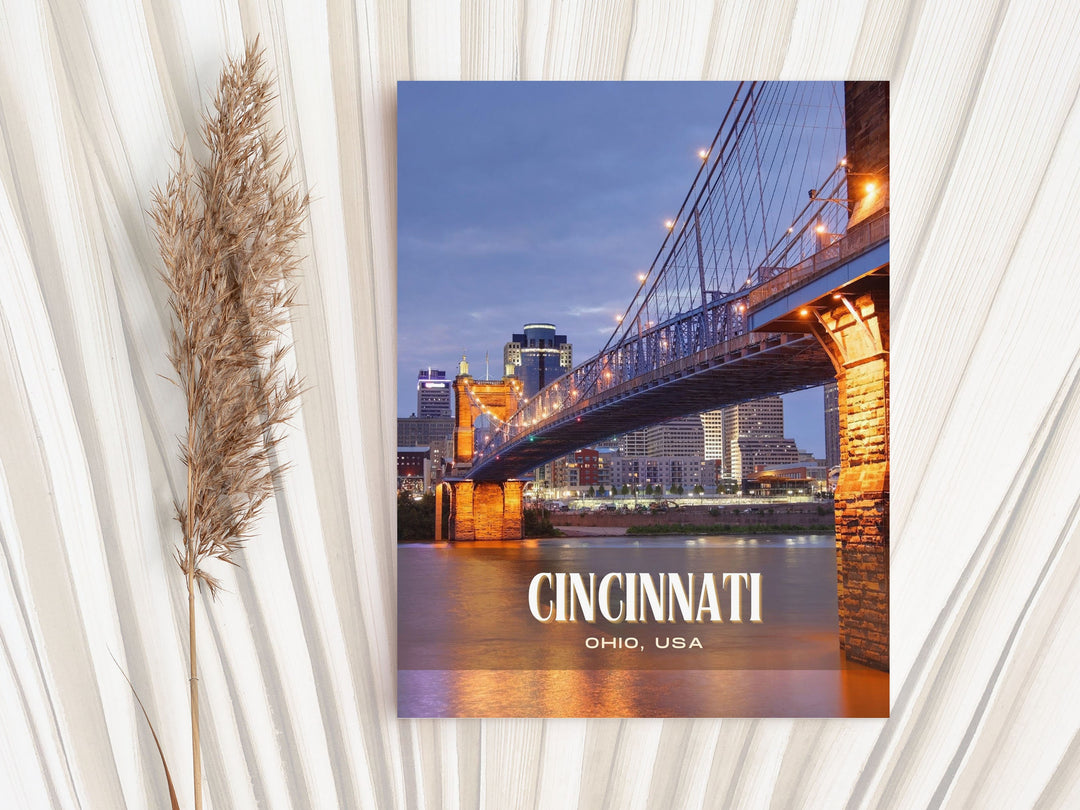 Cincinnati Retro Wall Art, Ohio, USA