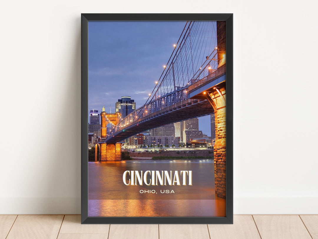 Cincinnati Retro Wall Art, Ohio, USA