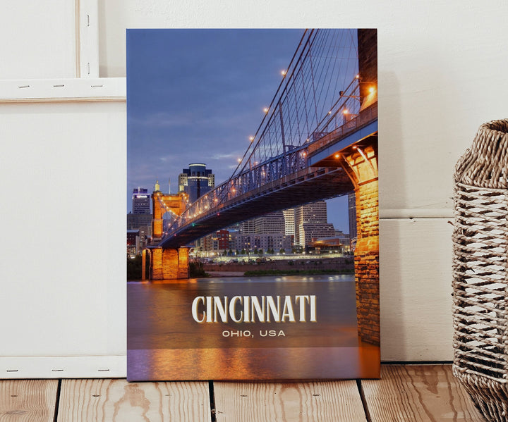 Cincinnati Retro Wall Art, Ohio, USA
