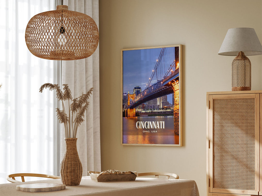 Cincinnati Retro Wall Art, Ohio, USA