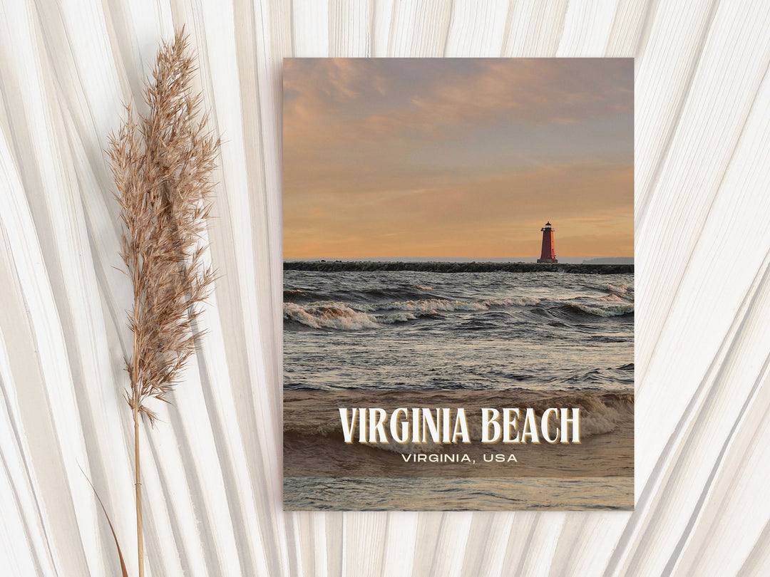Virginia Beach Retro Wall Art, Virginia, USA