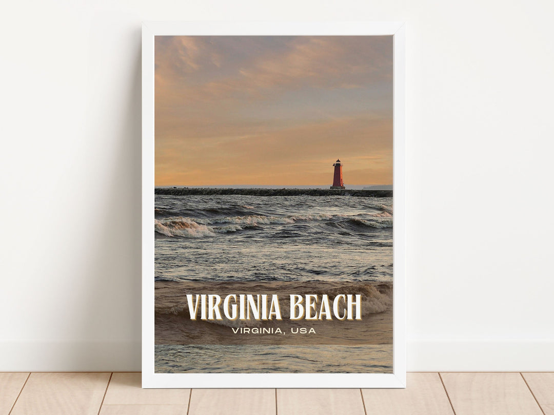 Virginia Beach Retro Wall Art, Virginia, USA