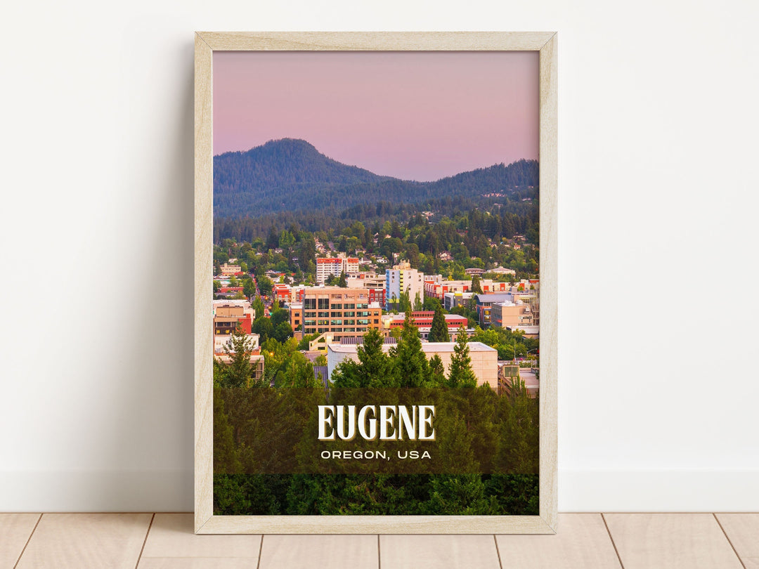 Eugene Retro Wall Art, Oregon, USA