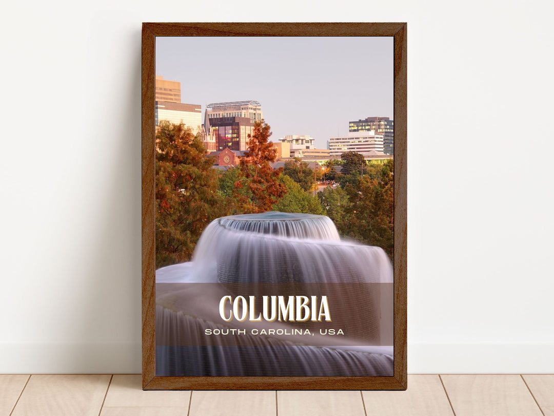 Columbia Retro Wall Art, South Carolina, USA