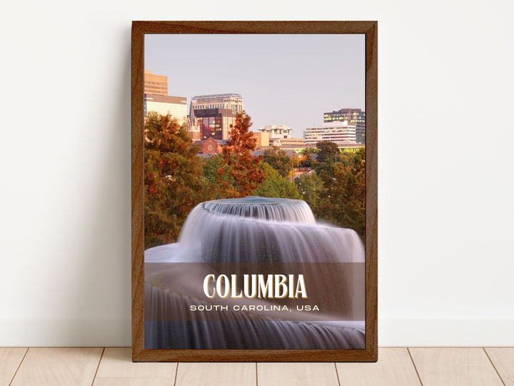 Columbia Retro Wall Art, South Carolina, USA
