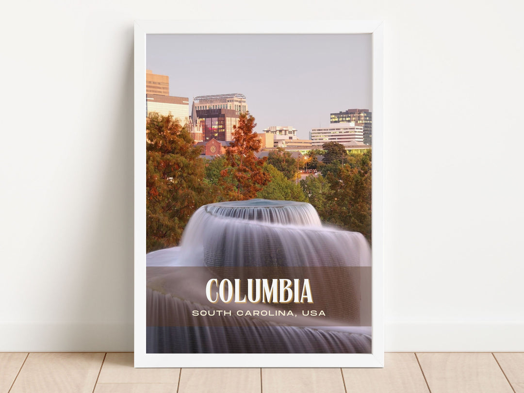 Columbia Retro Wall Art, South Carolina, USA