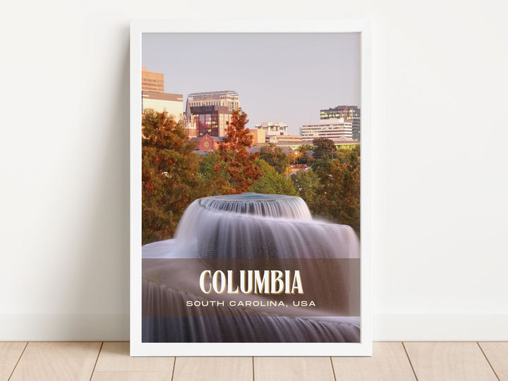 Columbia Retro Wall Art, South Carolina, USA
