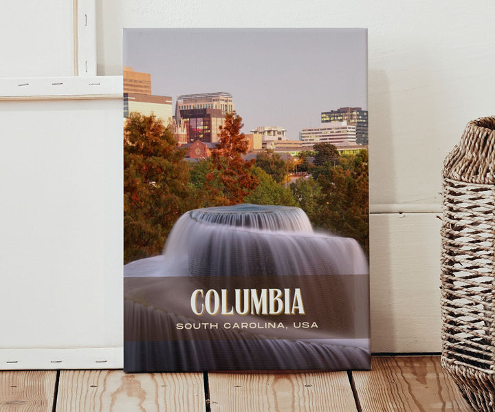 Columbia Retro Wall Art, South Carolina, USA