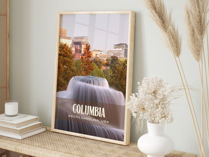 Columbia Retro Wall Art, South Carolina, USA