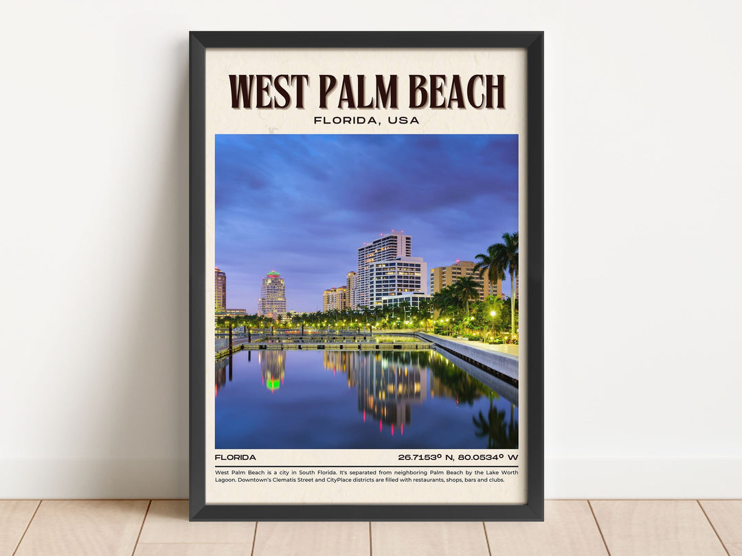 West Palm Beach Vintage Wall Art, Florida, USA