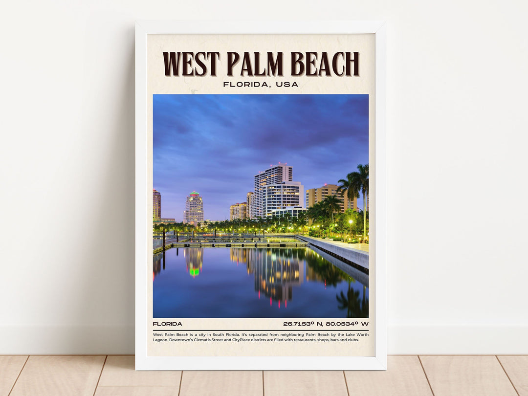 West Palm Beach Vintage Wall Art, Florida, USA