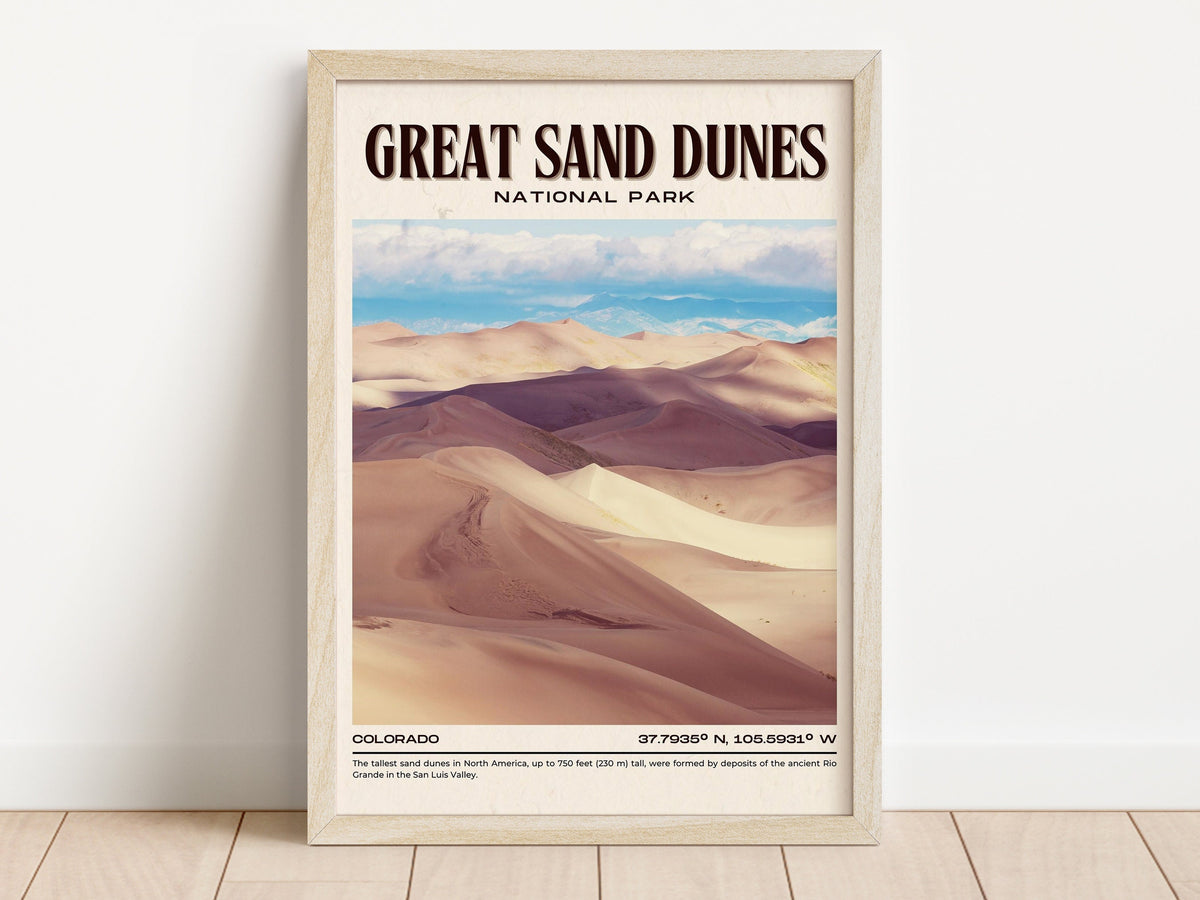 Great Sand Dunes Vintage Wall Art, Colorado, USA