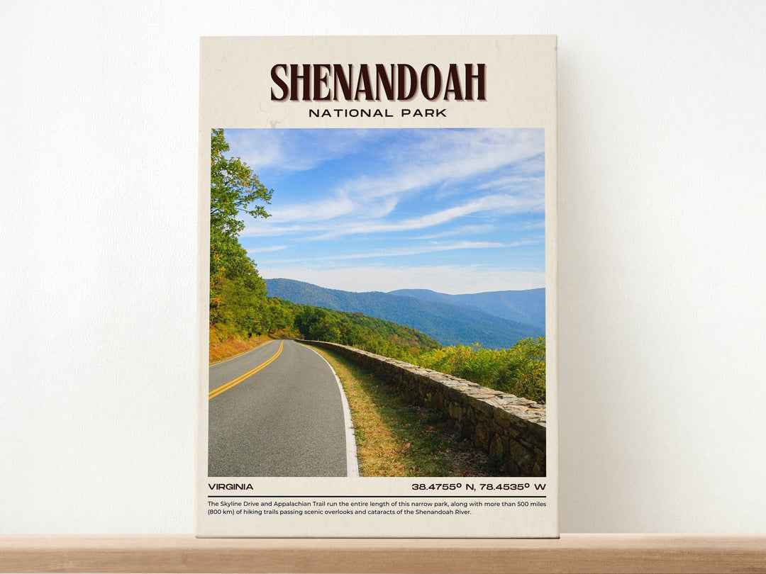 Shenandoah National Park Vintage Wall Art, Virginia, USA