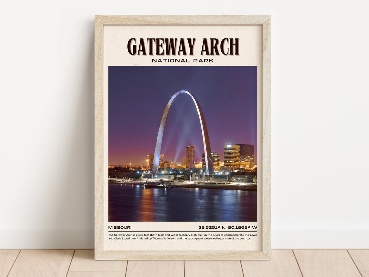 Gateway Arch National Park Vintage Wall Art, Missouri, USA