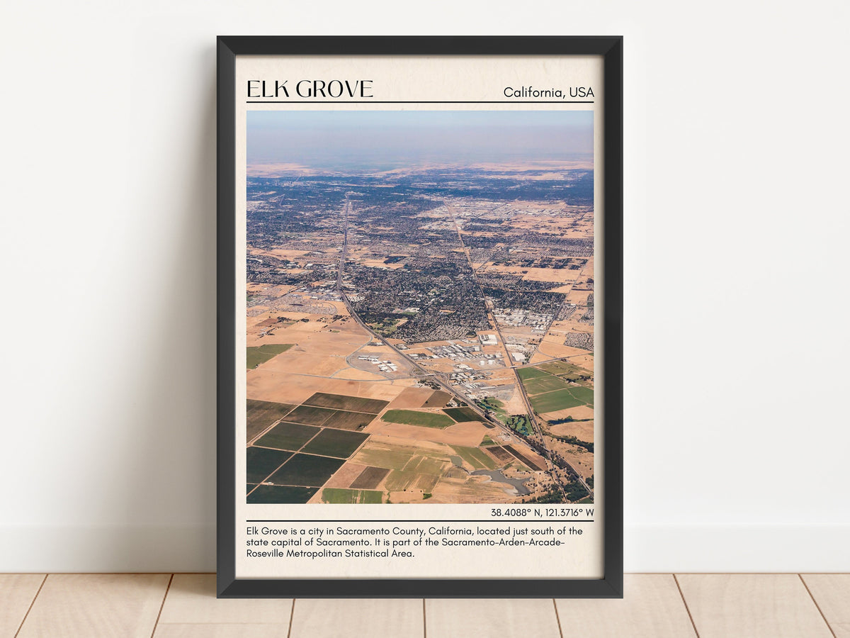 Elk Grove Minimal Wall Art, California, USA