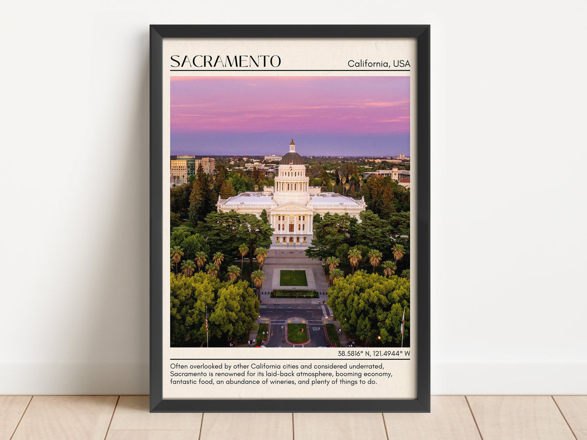 Sacramento Minimal Wall Art, California, USA