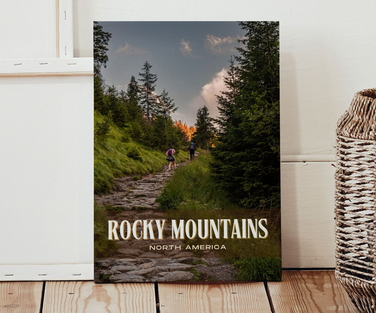 Rocky Mountains Retro Wall Art, North America, USA