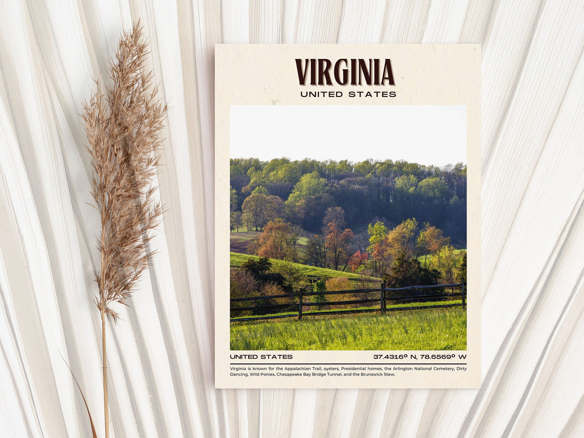 Products Virginia Vintage Wall Art, USA