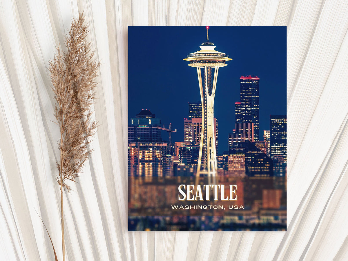 Seattle Retro Wall Art, Washington, USA