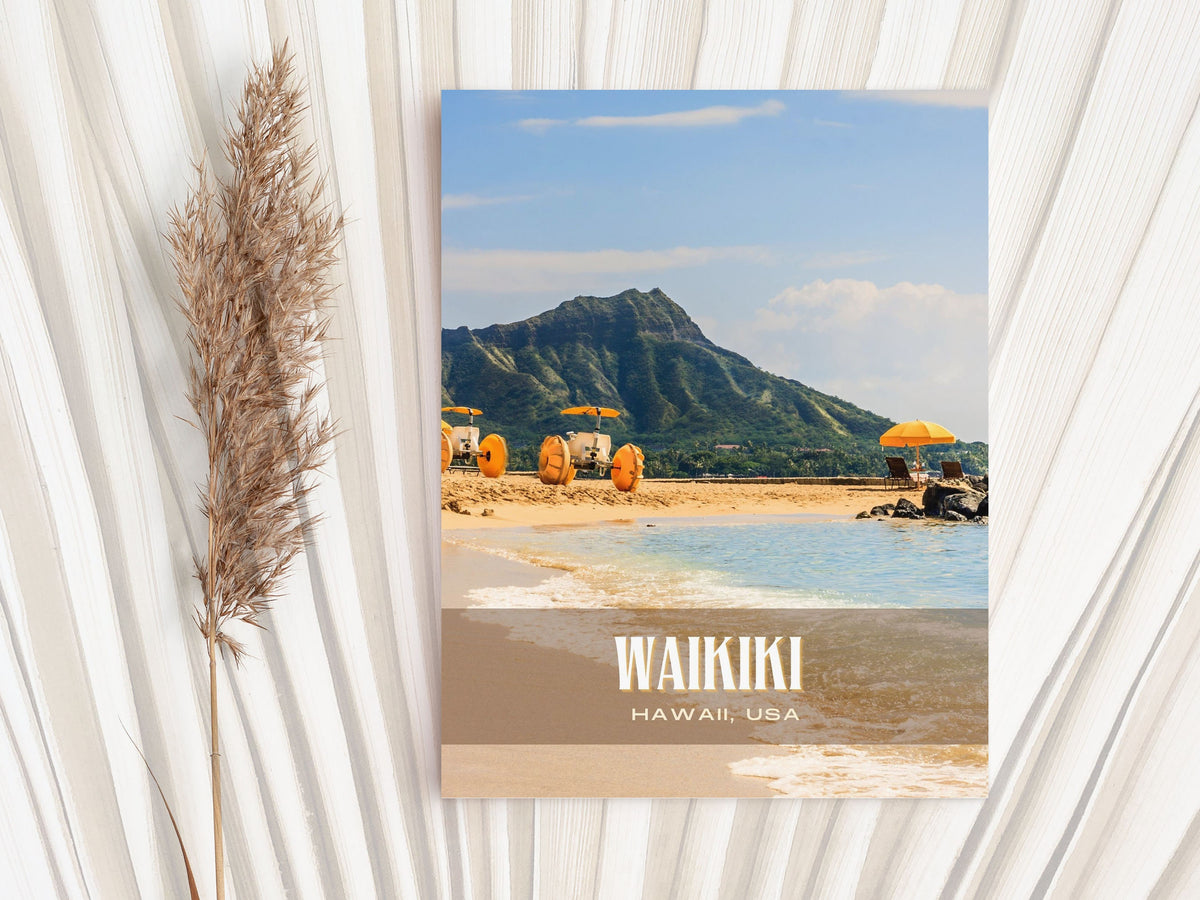 Waikiki Retro Wall Art, Hawaii, USA