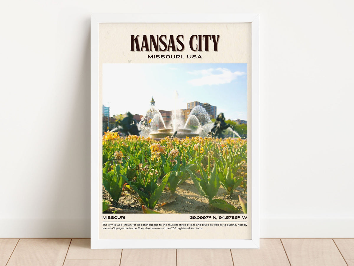 Kansas City Vintage Wall Art, Missouri, USA