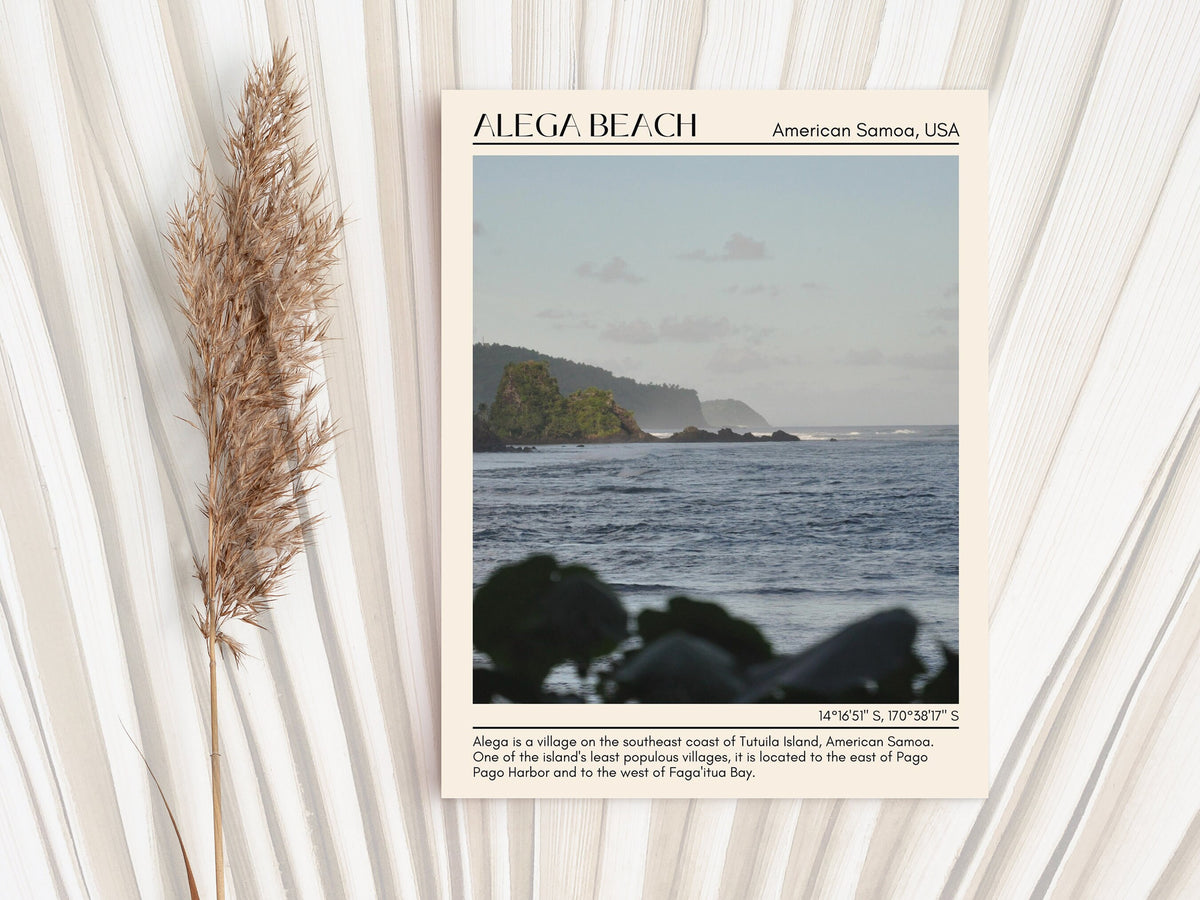 Snorkeling, Coral Gardens, Alega Beach wall art, travel poster print, Alega Beach artwork, American Samoa poster, beachside barbecue, Alega Beach photo, city art print, Cultural immersion, Samoan traditions