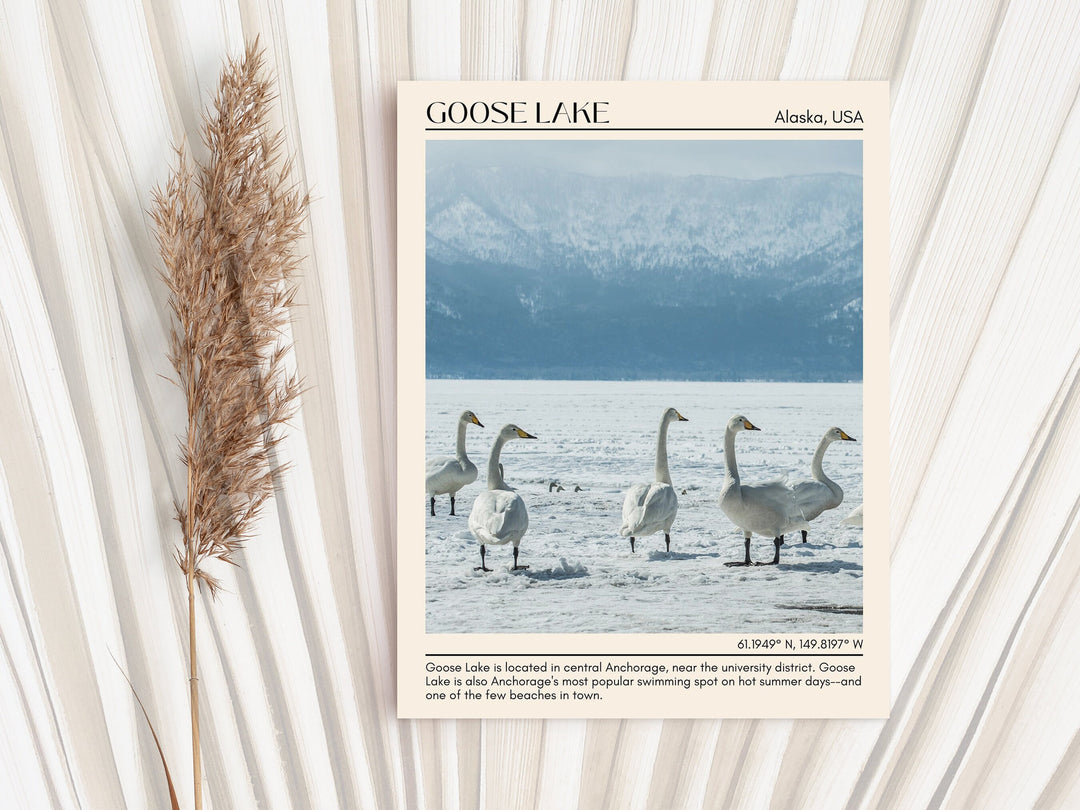 Scenic walk, Goose Lake wall art, travel poster print, Goose Lake photo, city art print, Goose Lake artwork, Alaska poster, Goose Lake poster, city colour palette, city wall decor