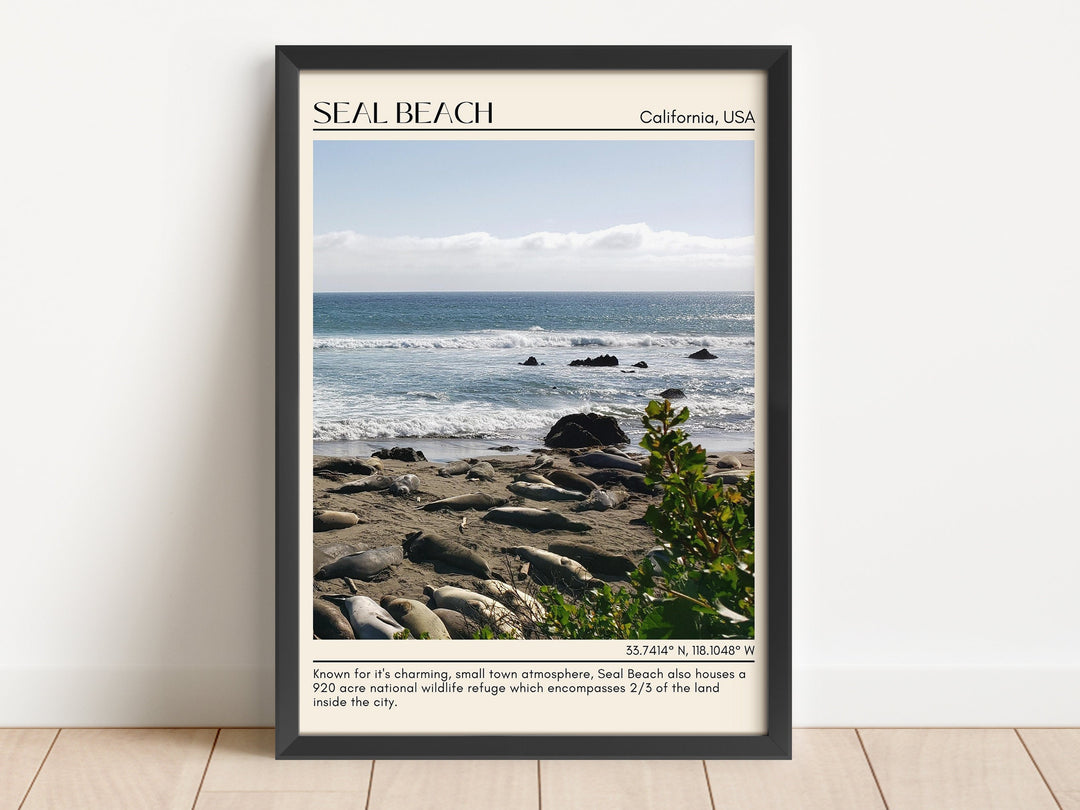 Seal Beach, California, USA, Travel Poster Print, City Art Print, city colour palette, Seal Beach art, Seal Beach map, Seal Beach painting, California poster, Seal Beach wall art, Seal Beach photo, Seal Beach artwork