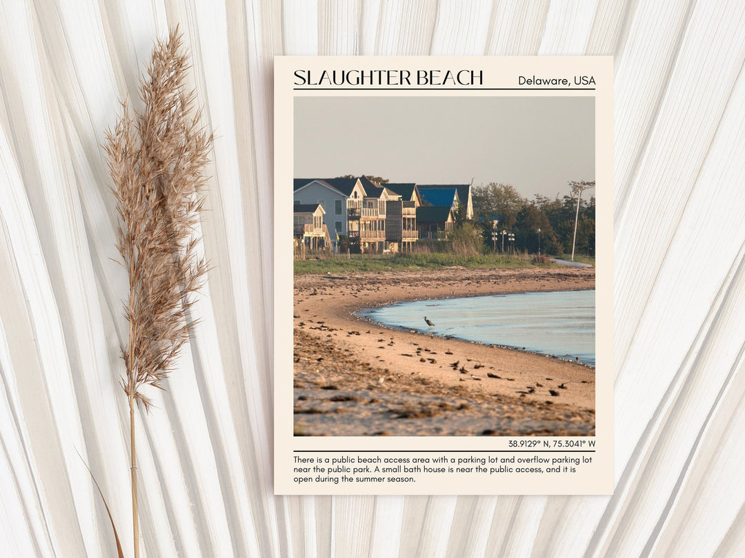 Slaughter Beach, Delaware, USA, Travel Poster Print, City Art Print, city colour palette, Slaughter Beach art, Slaughter Beach map, Slaughter Beach painting, Delaware poster, Slaughter Beach wall art, Slaughter Beach photo.